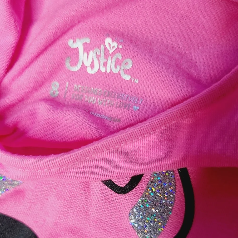 Justice girls 2 Llama peace tops shirts sz 8/10